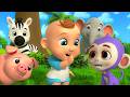Animales de safari coloridos juegan con Coco Canciones infantiles para aprender sonidos de animales