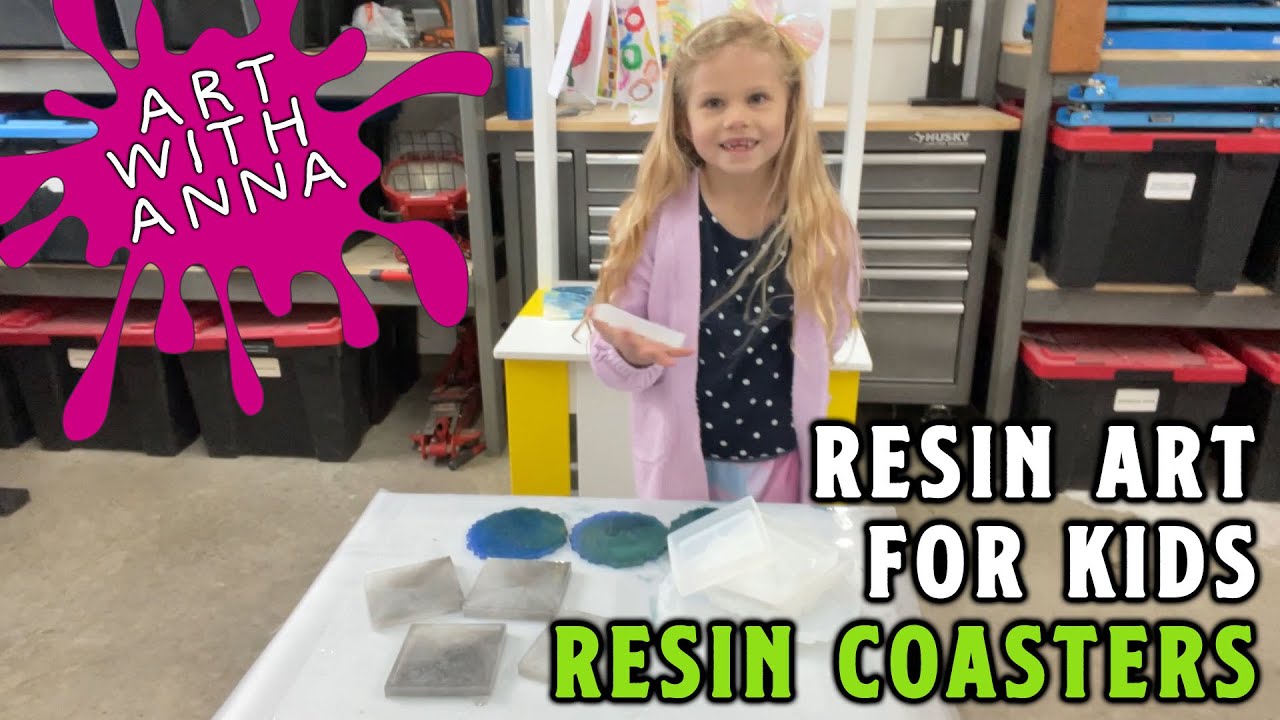 Epoxy Resin Art For Kids - Making Colorful Resin Coasters With Anna - Fun Family Project