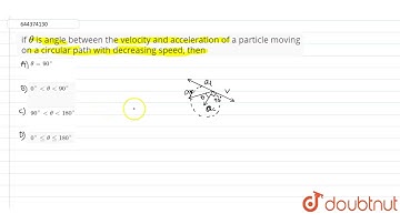 if theta is angle between the velocity and acceleration of a particle moving on a circular path ...