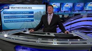 Video: Summer heat and humidity continues to build this week