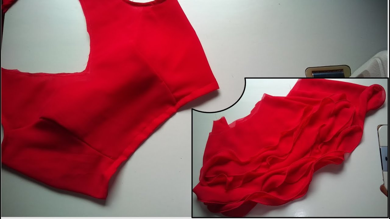 Frill Blouse Design Cutting and Stitching | Frill Blouse Design 2021 | Frill Blouse Back Neck Design