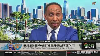 FIRST TAKE | "Anunoby will gets 25+ tonight" - Stephen A. has Knicks sweep Cavs to reach NBA Finals