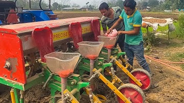 Corn Seeds Drill Machine With Sonalika Tractor | Seeds Drill Machine Video | Modern Kisaan