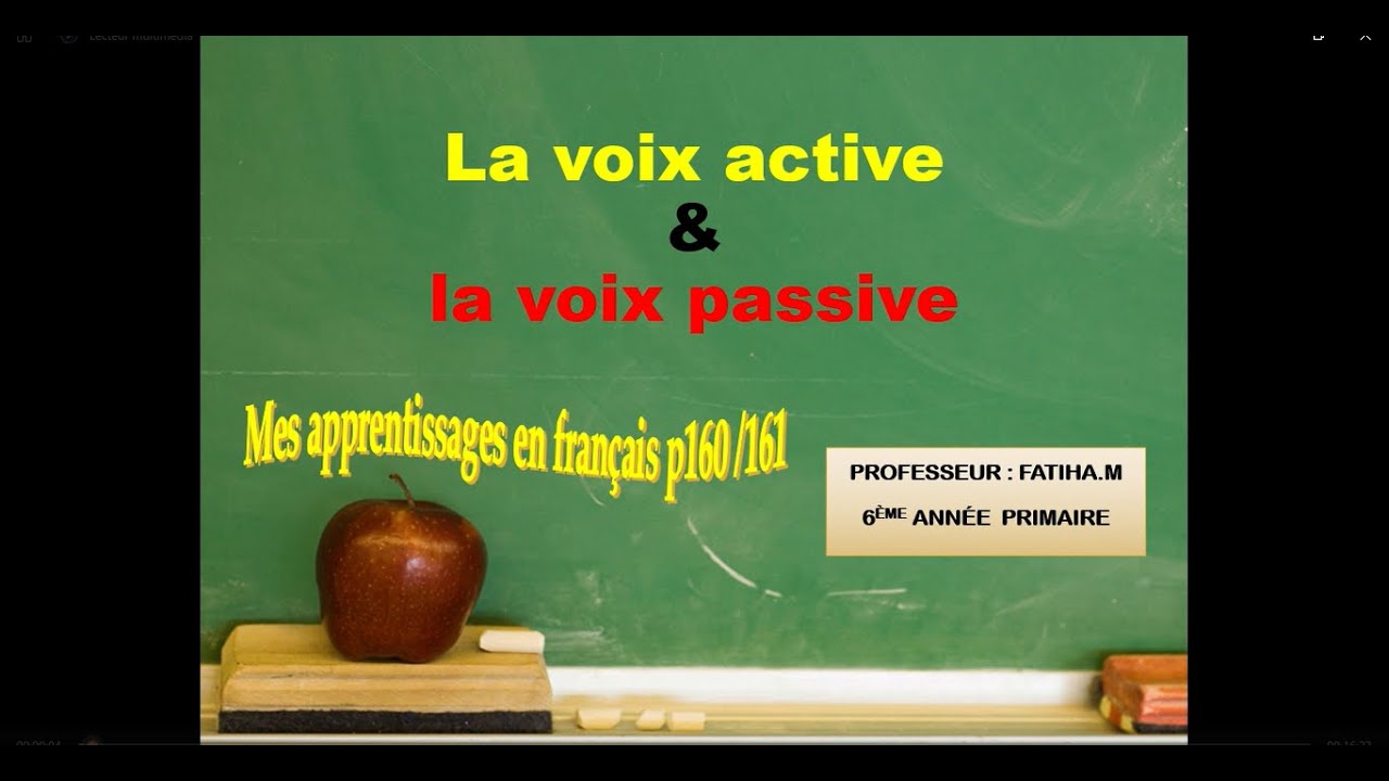 la voix active et la voix passive / mes apprentissages en français 6 ...