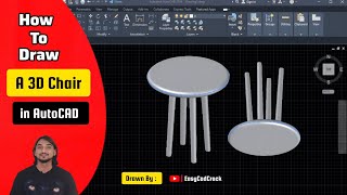 How to draw a 3D Chair | Complete Drawing Tutorial in Easy Steps | AutoCAD 3D Drawing