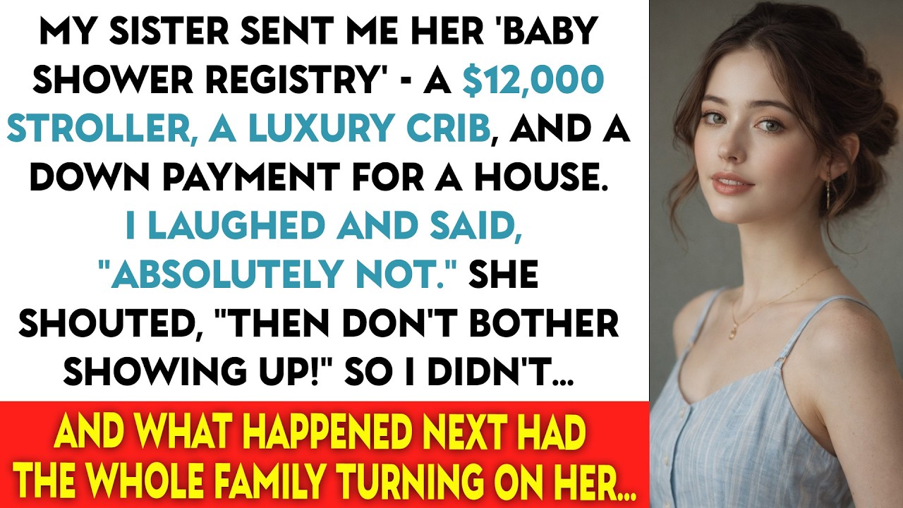 Моя сестра прислала мне свой список подарков на вечеринку в честь будущего ребенка — коляска за 1...