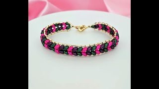 A Simple Easy and Quick Super Duo Herringbone Bracelet Tutorial