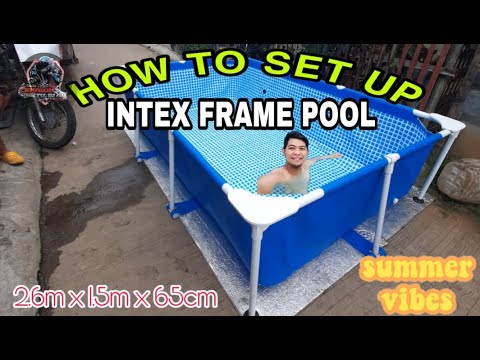 HOW TO ASSEMBLE INTEX RECTANGULAR POOL ( 2.6m x 1.5m x 65cm) - YouTube