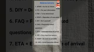 10 abbreviations you should know #shorts #english #abbreviations #fullforms #ytshorts