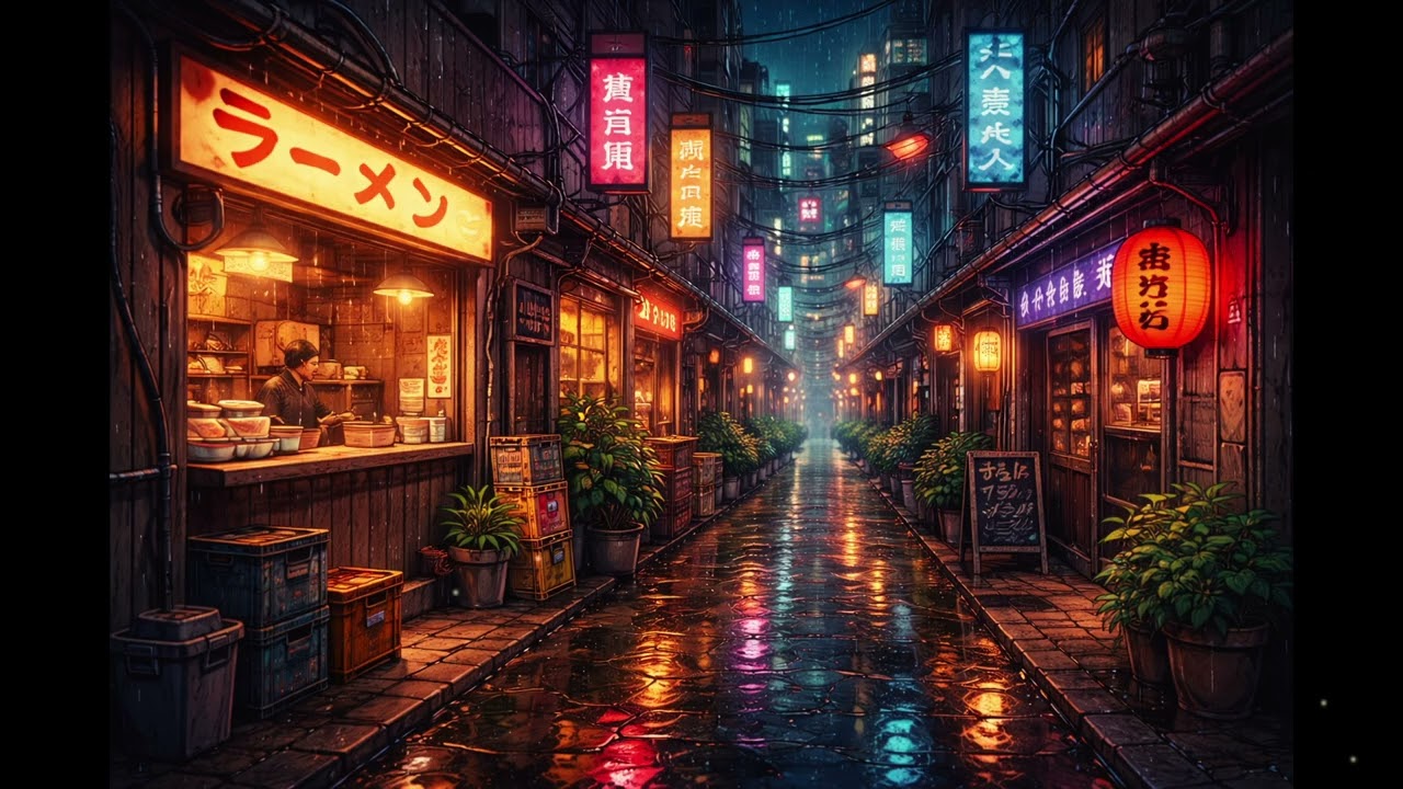 Neo Soul Lofi Rainy City Chill Beats for Study Work and Late Night Focus