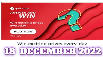 Amazon Funzone Quiz Answers Today|18 December 2022 | Daily Quiz Time