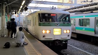 【東海道線】9544M 快速 あしかが大藤まつり4号 185系200番台B5編成 品川駅 到着シーン