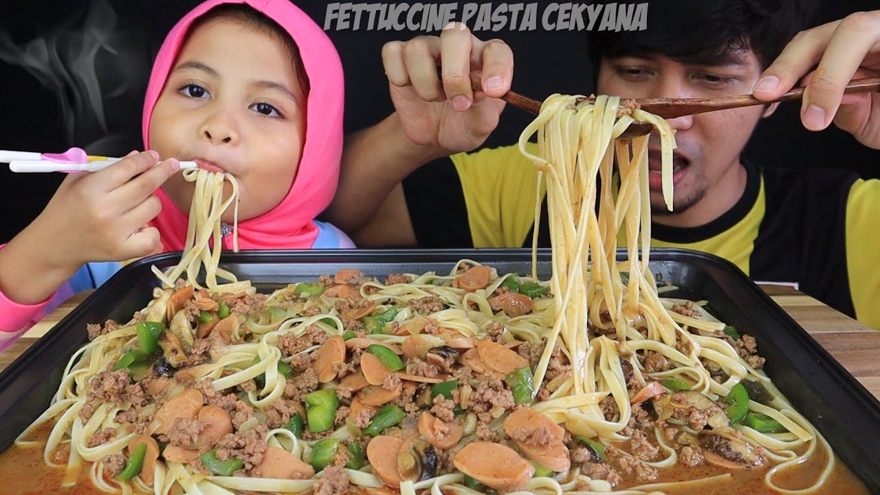 Spicy Fettuccine Pasta OdeenViralCekyana "SETALAM CHALLENGE" (Mukbang