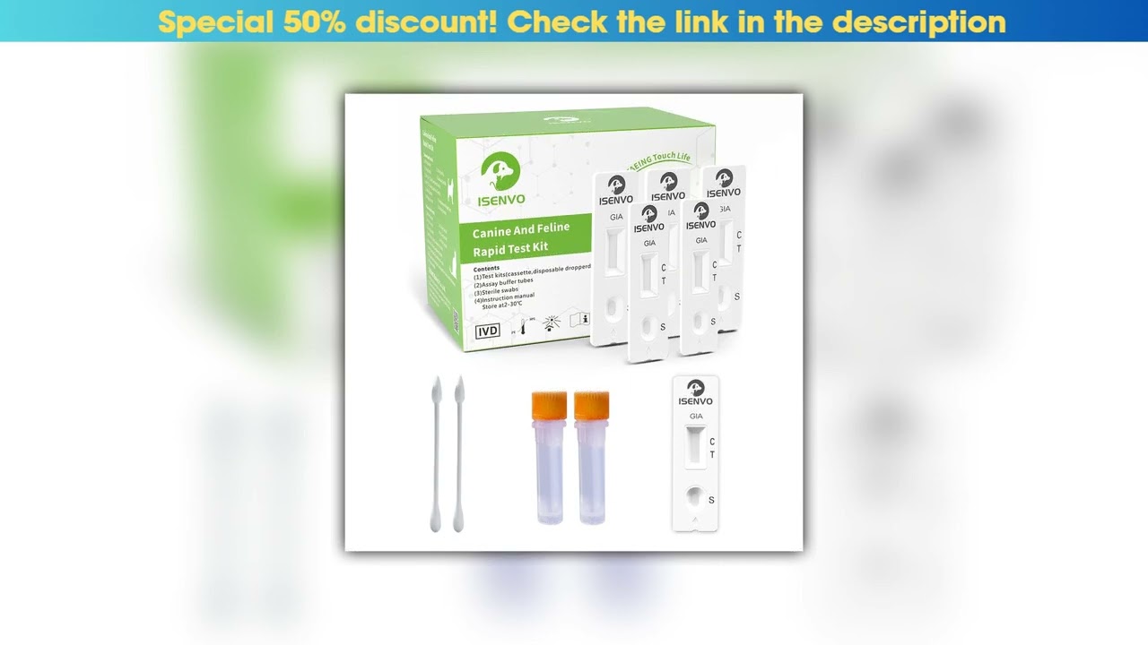 Today Only 5 Pcs GIA - Canine & Feline GIARDIA Rapid Home Health Test Kit for Dogs & Cats••••••••••