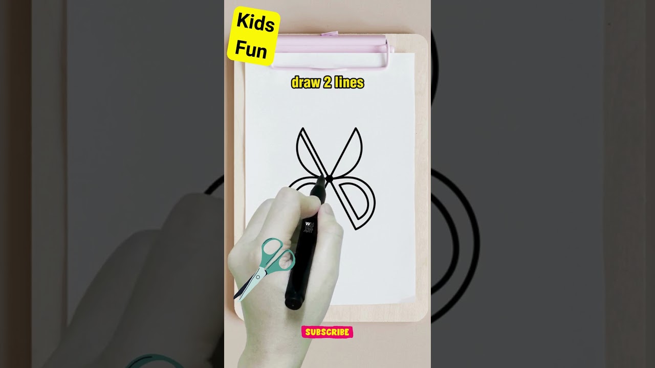 ✂️✏️ Drawing Scissors with the Letter "X" | Creative Alphabet Art | Step-by-Step Tutorial 