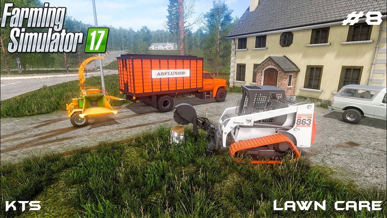 Tree removal and making wood chips Lawn Care Farming Simulator 2017