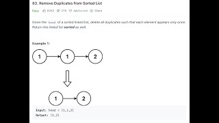 Leetcode 83 - Remove Duplicates from Sorted List