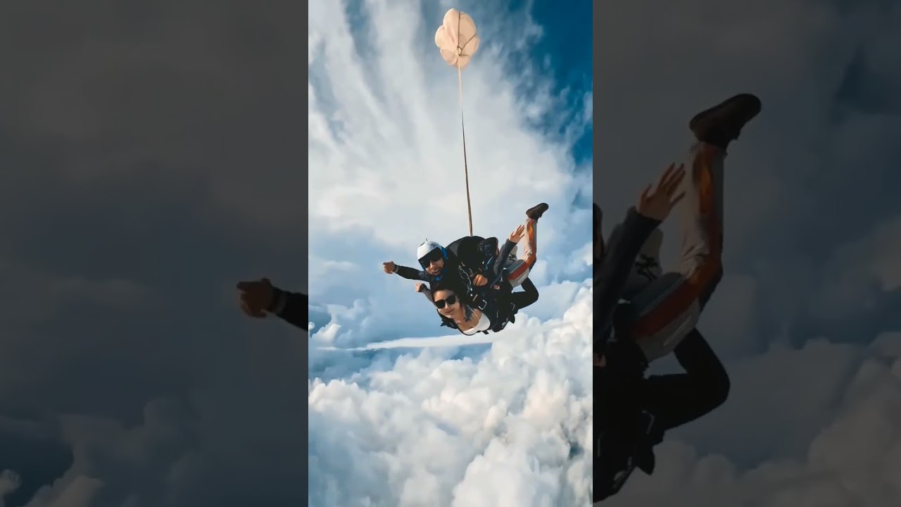 skydiving with nice move at Dubai 