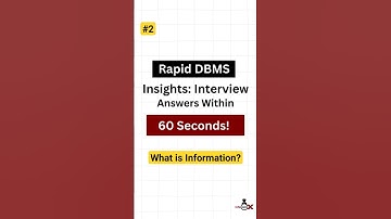 #2 What is Information? | DBMS Interview Questions | #shorts #ytshorts #dbms #infoskillx