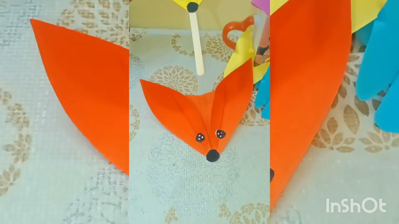 Easy paper fox 🦊 head.