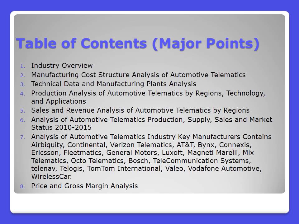 United States Automotive Telematics Market 2015:Industry Trends and Analysis