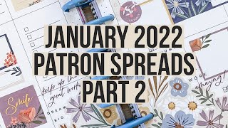 January 2022 Patron Spreads Pt 2 | Big Happy Planner | Keep Going Sticker Book & Live.Love.Posh