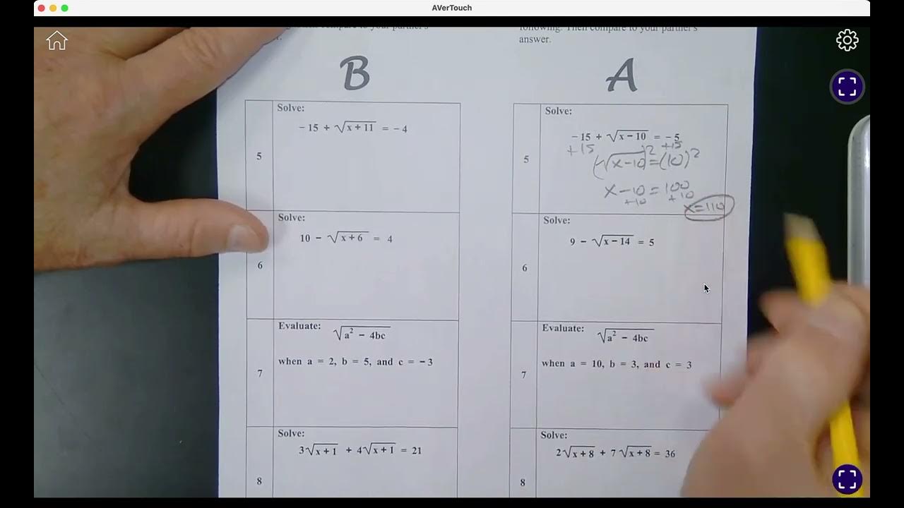 Partner Perfection Solving Radical Equations Answer Key YouTube partner-perfection-solving-radical-equations-answer-key-youtube