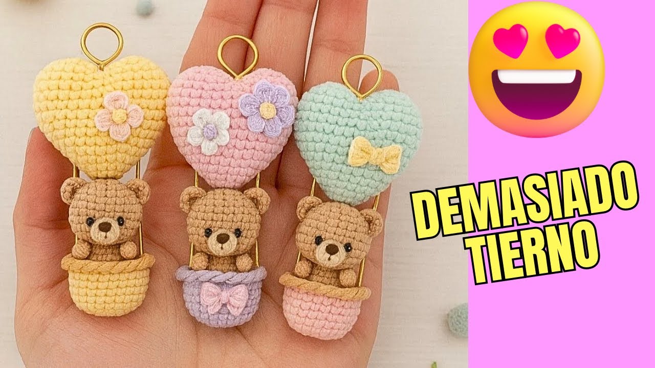 🐻LO MAS TIERNO QUE VERAS HOY❤️ LLAVERO DE OSITO EN GLOBO AEROSTATICO🥰 PASO A PASO COMPLETO!