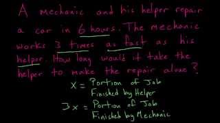 CLEP College Algebra: Work Word Problems 2
