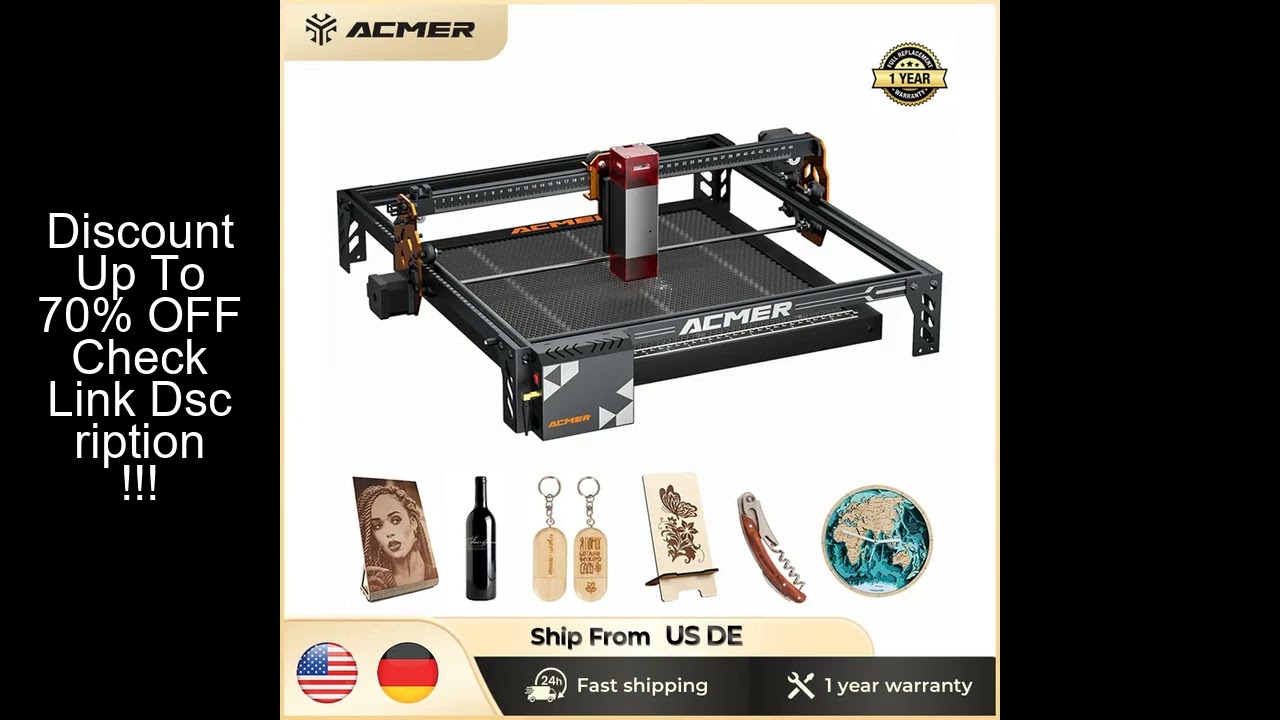 ACMER P1 S Pro Laser Engraver 10-20W Ultra-thin Laser Cutting Engraving Machine WIFI APP Control For