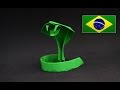 Origami: Serpente - Instruções em português PT BR