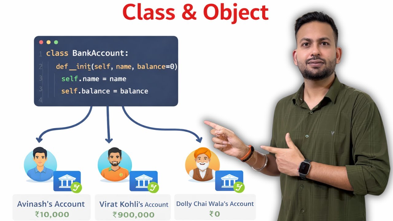 Python OOP Tutorial | Create Multiple Bank Accounts Using One Class | Real Interview Problem 