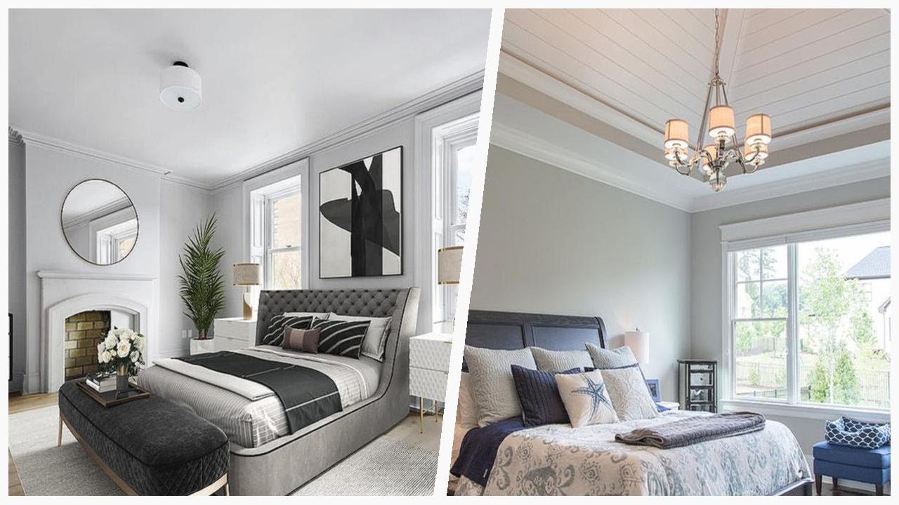 75 Transitional Bedroom With Gray Walls Design Ideas You'll Love ➤