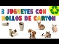 Cómo hacer 3 juguetes sencillos para mascotas con rollos de papel higiénico - manualidadesconninos