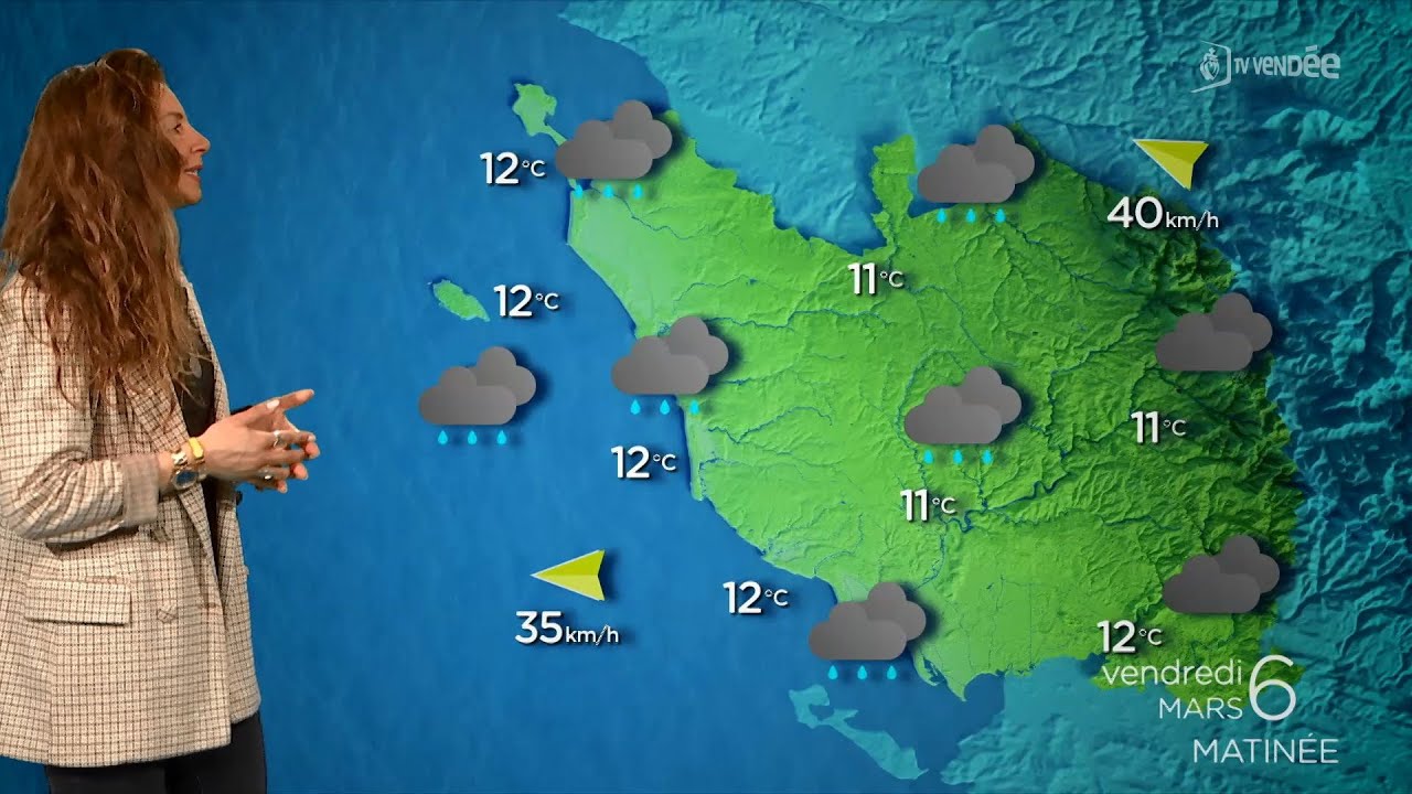 La météo de la Vendée du vendredi 6 mars 2026 : ciel variable après les pluies