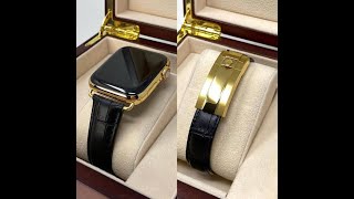 Gold Plated Apple Watch Series 6 with Oysterflex Rolex Band