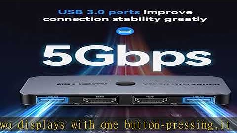 KVM Switch, ABLEWE Aluminum KVM Switch HDMI,USB Switch for 2 Computers Sharing Mouse Keyboard Print