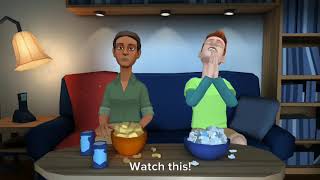 Plotagon commercial but with camp camp characters in it