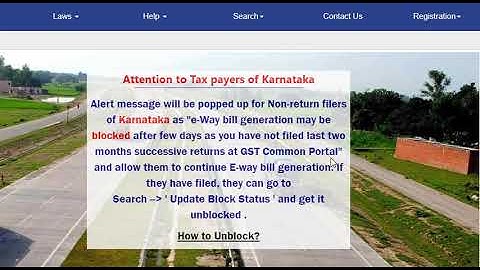 E-way Bill update,Alert message for EWAY BILL blocking on Non Filing of GSTR3B Karnataka Taxpayer