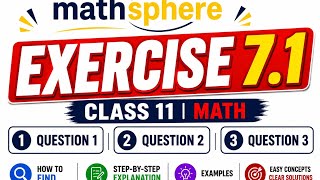 Chapter 7 | math class 11th | exercise 7.1 | question 1,2,3 | New syllabus PTB Math class 11th 
