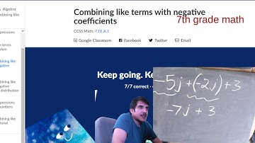 7th grade math - combining like terms of all kinds
