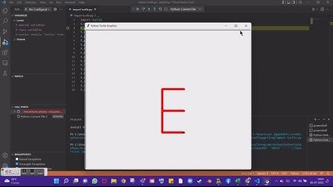 Writing letter alphabet E using Python with turtle graphics 🐢[VSCODE]