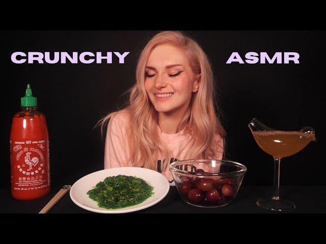 ASMR MUKBANG 먹방 | Crunchy Seaweed Salad & Red Grapes (No Talking)