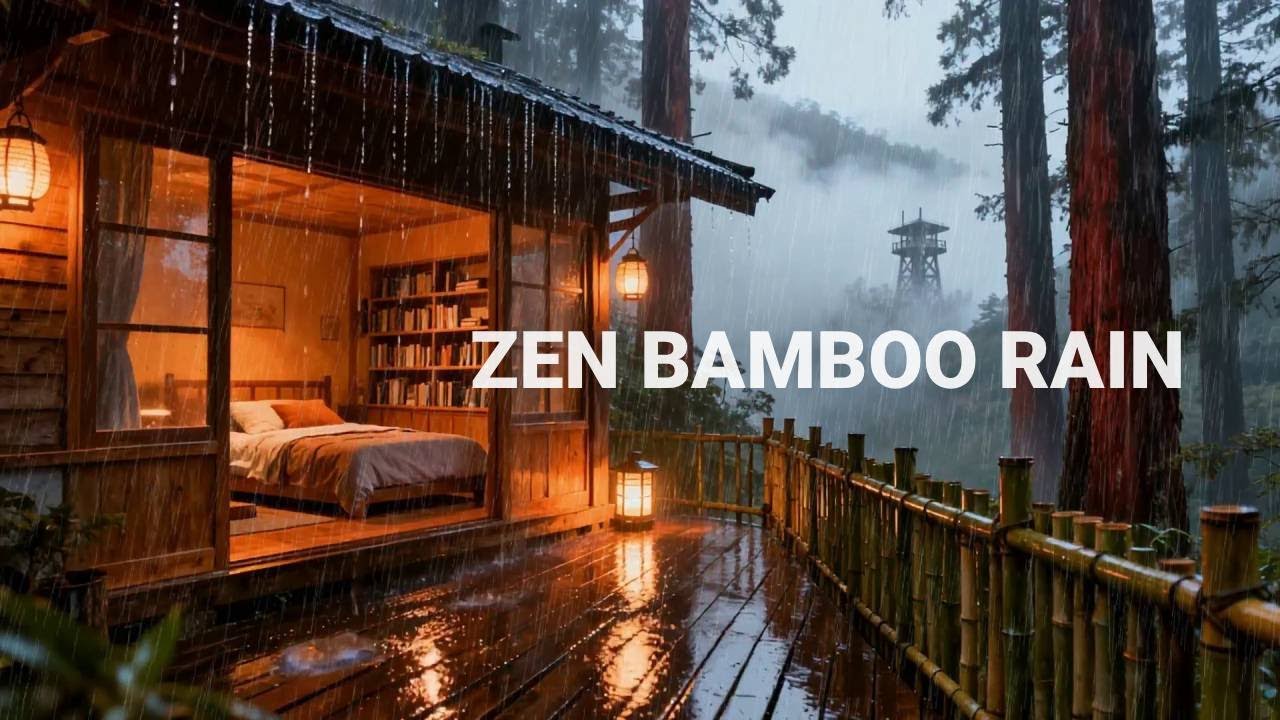 🔴 [Чистое спокойствие] Дождь в бамбуковом лесу для улучшения концентрации внимания и снятия ежеднев