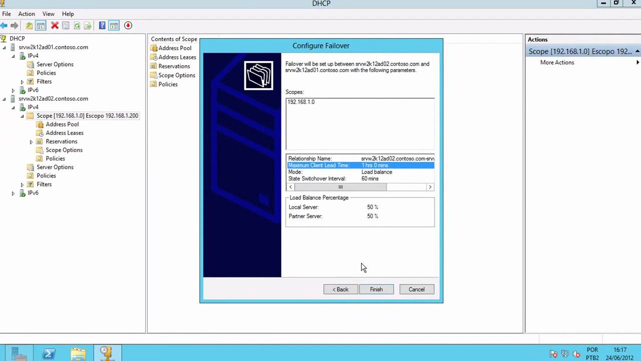 DHCP Failover no Windows Server 2012