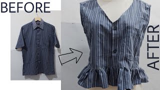 DIY Recycling a Shirt|셔츠 리폼|블라우스|Blouse|남방|안입는 옷 리폼|Reform Old Your Clothes|옷수선|옷만들기|Refashion|リフォーム