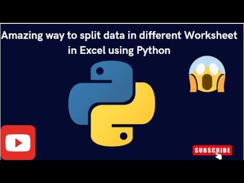Amazing way to split data in different Worksheet in Excel using Python. #Excel #VBA and #Python