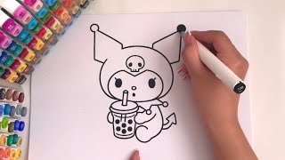 Coloring Kuromi Cute & Relaxing Marker Art Sanrio