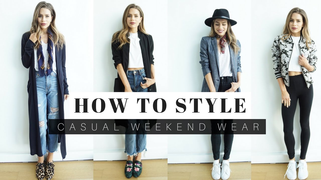 How To Style Casual Weekend Outfits + LOOK BOOK - YouTube