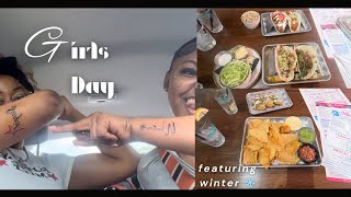 girls day vlog: spending time w/ winter ❄️ tattoos, taco tuesday and piercings (pole work)new tricks